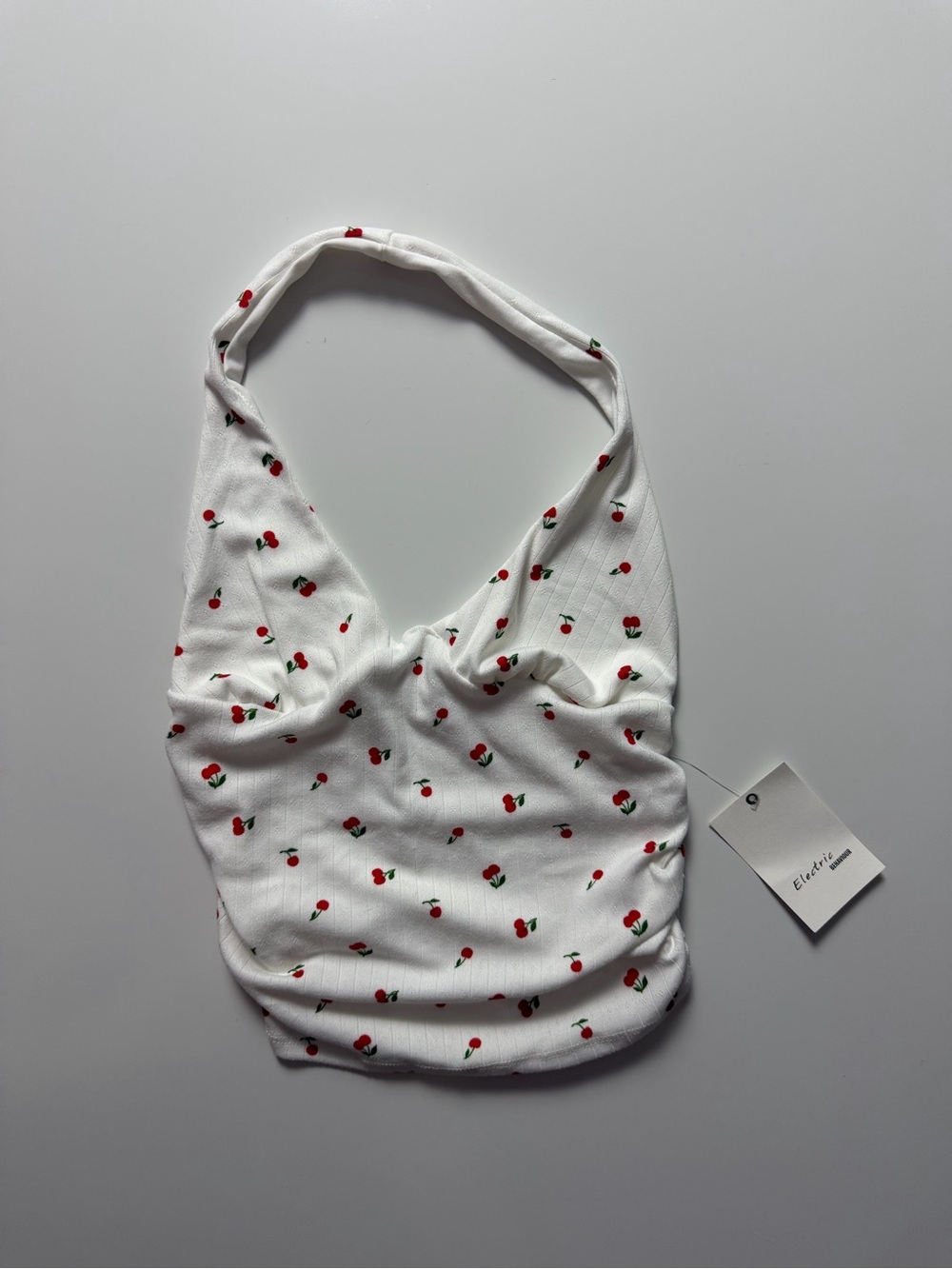 NWT Electric Behaviour Halter Tank Top, Cherry Print, Size S